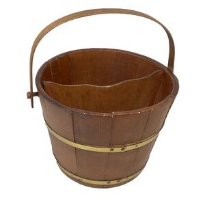 Rustic Farmhouse Antique Vintage Wooden Barrel Bucket, LANE MFG. 1950s - RARE!